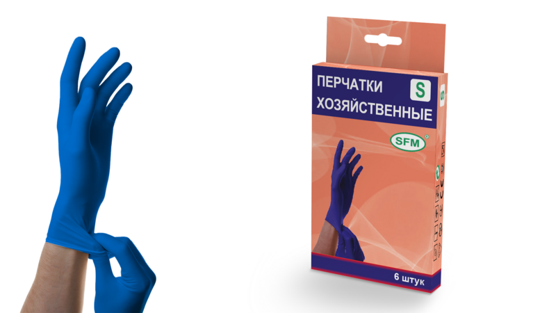 Перчатки латексные SFM HIGH RISK особо прочные 3 пары