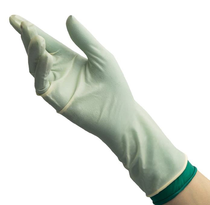 Перчатки латексные хирургические с индикацией прокола BENOVY Sterile Latex PI стерильные анатомической формы с изогнутыми пальцами 25 пар