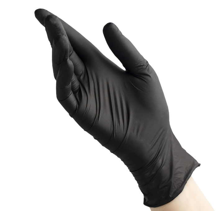 Перчатки нитриловые BENOVY Nitrile Chlorinated  нестерильные неопудренные текстурированные на пальцах, черные