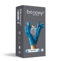 Перчатки нитриловые BENOVY Nitrile Chlorinated LC с удлиненной манжетой  неопудренные, текстурированные, голубые