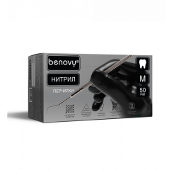 Перчатки нитриловые BENOVY Dental Formula Nitrile MultiColor Черный 