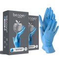 Перчатки нитриловые BENOVY Nitrile Chlorinated нестерил. неопудр. текстурированные на пальцах, голубые 100пар (200 шт)